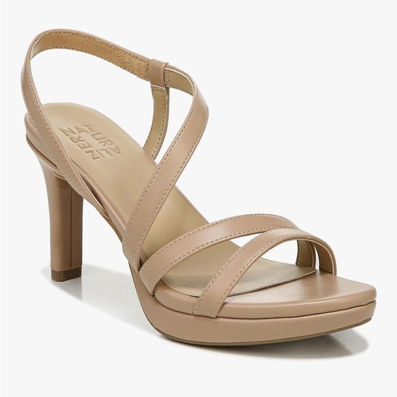 Naturalizer Brenta Tan Minimalist Heels with Ankle Strap Sz 9 Nwb - Picture 1 of 6